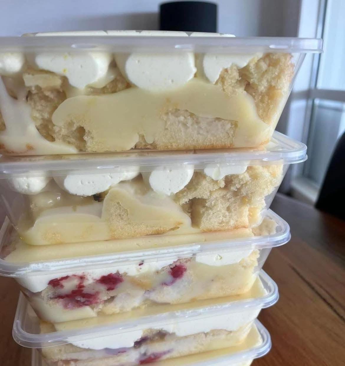 Hayley's Happy Cakes - the infamous tubs stacked up