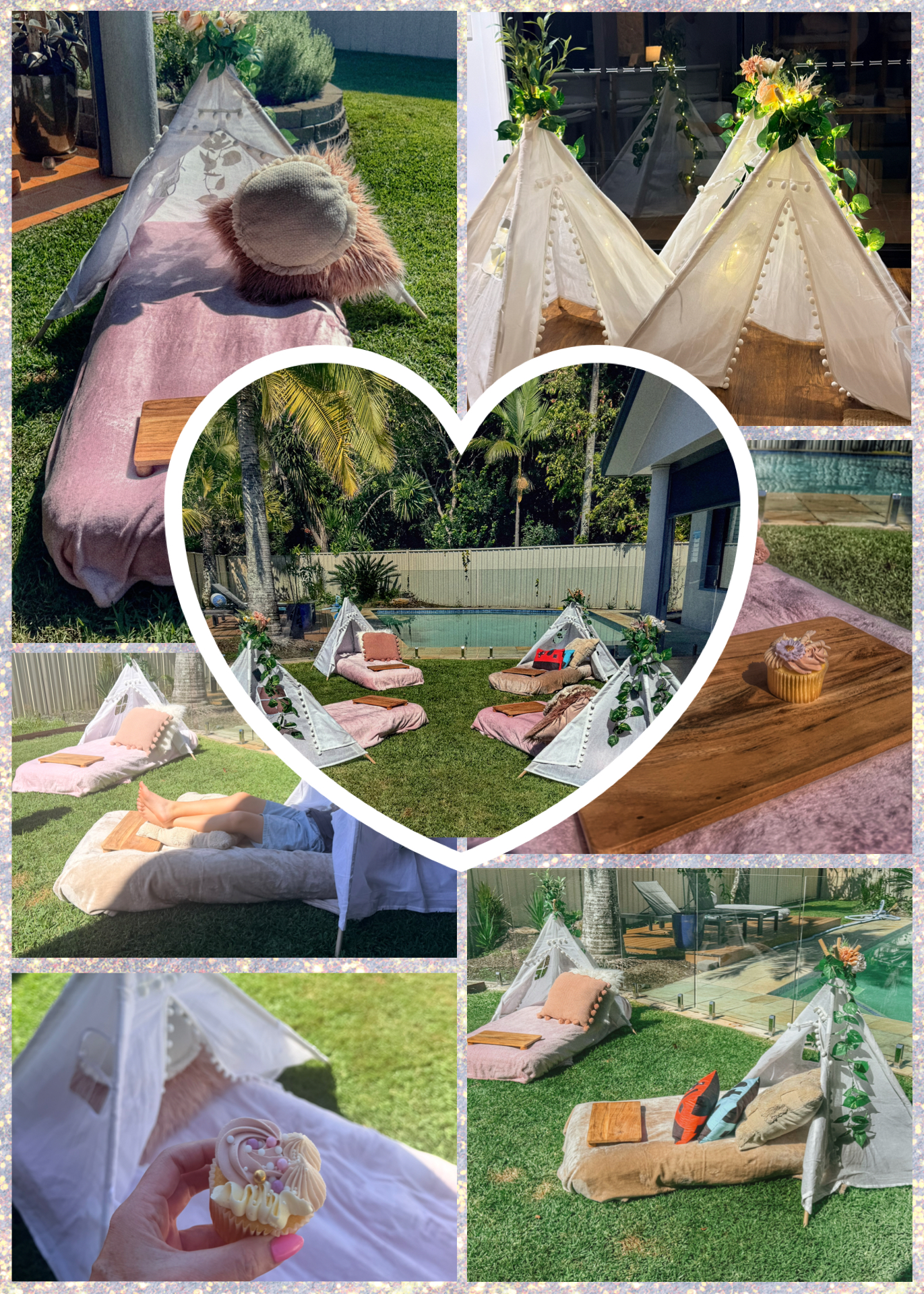 Salty Tribe Teepees backyard sleepover setup Yamba